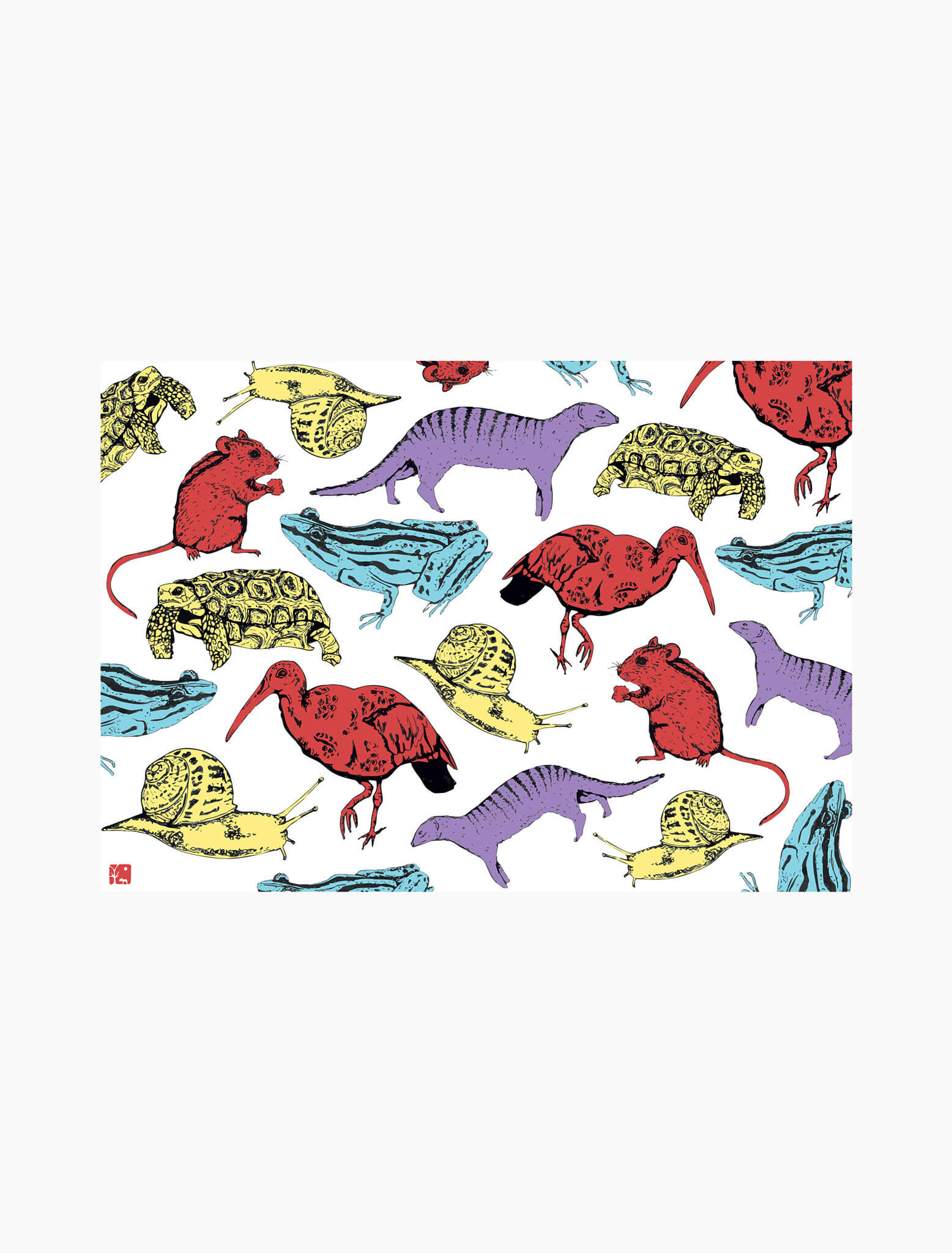 Multicolour Animal Collage